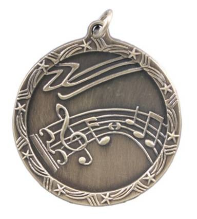 Music Shooting Star Medal, 1 3/4" 2