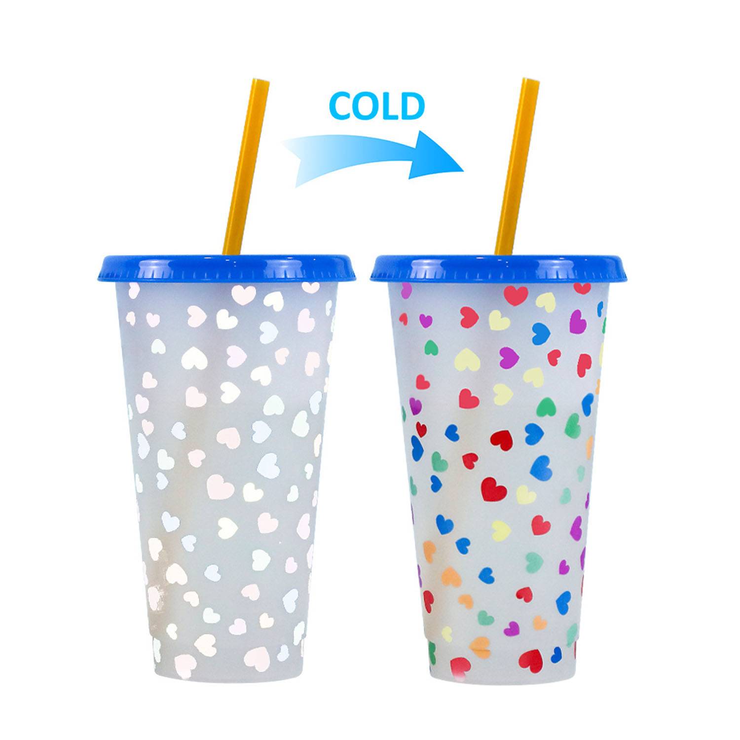 24oz Reusable Color Changing Plastic Cold Drink Cup 5