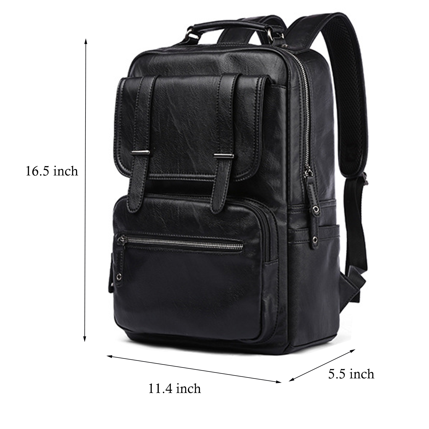 14 Inches Laptop Pu Leather Middle School Students Backpack 13