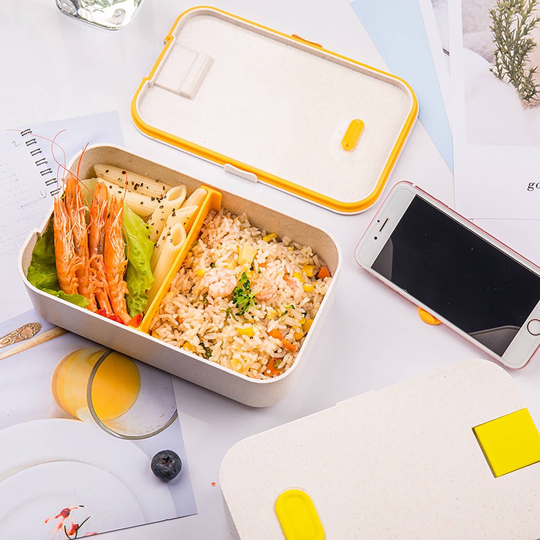 Eco friendly Portable Lunch Box With Phone Holder 4