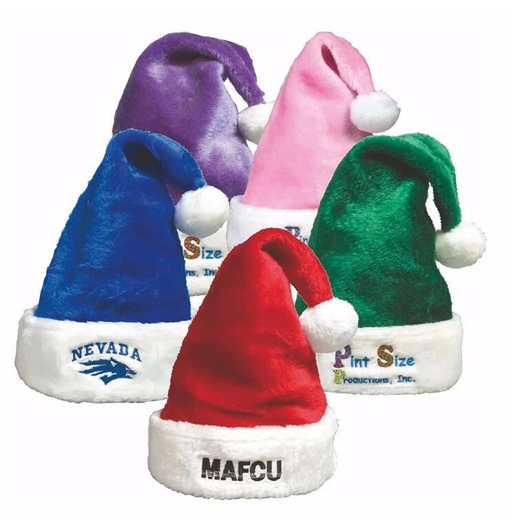 Customized logo Christmas Santa Hat With Pom-pom