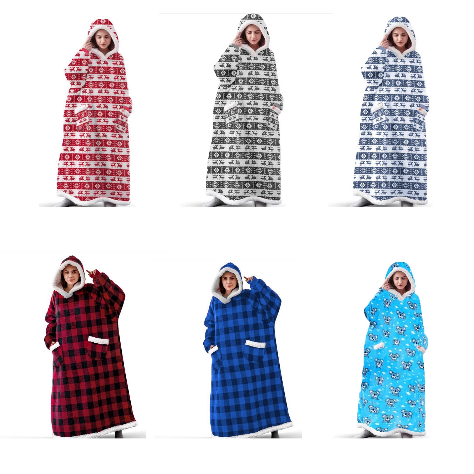 Oversized Microfiber & Sherpa Wearable Blanket 3
