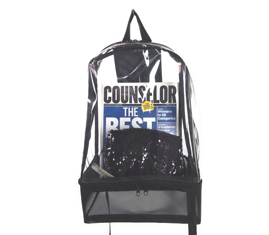 2-Compartment Clear Bag PVC Transparent Backpack 2