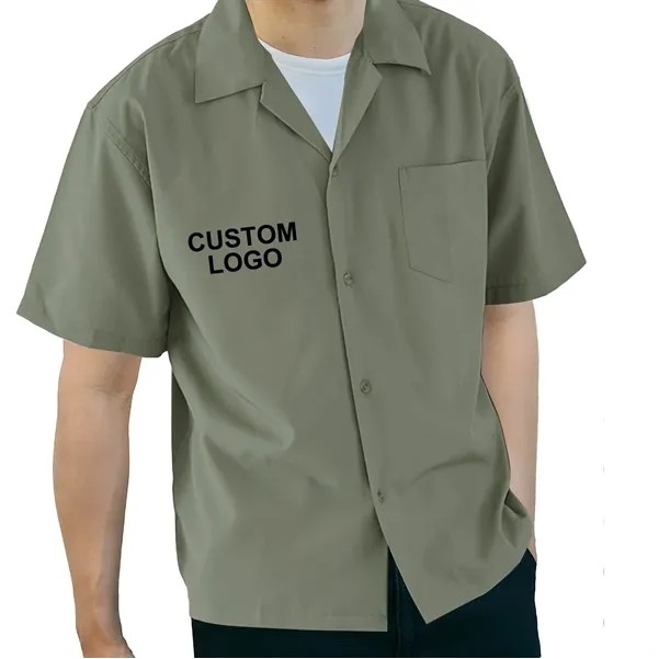 Men's Cuban Collar Short Sleeve Shirt 1