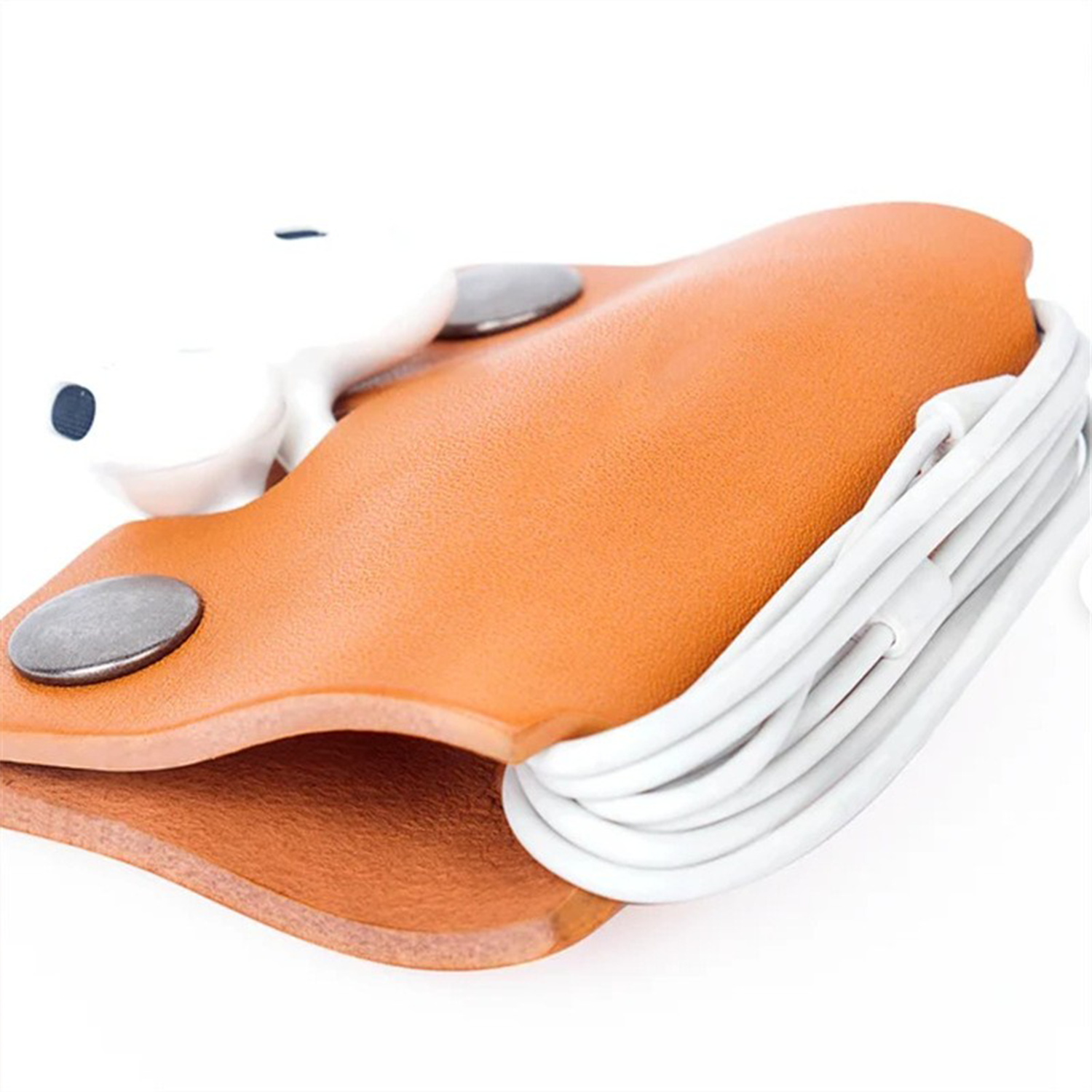 PU Leather Earphone Line Storage Organizer 1