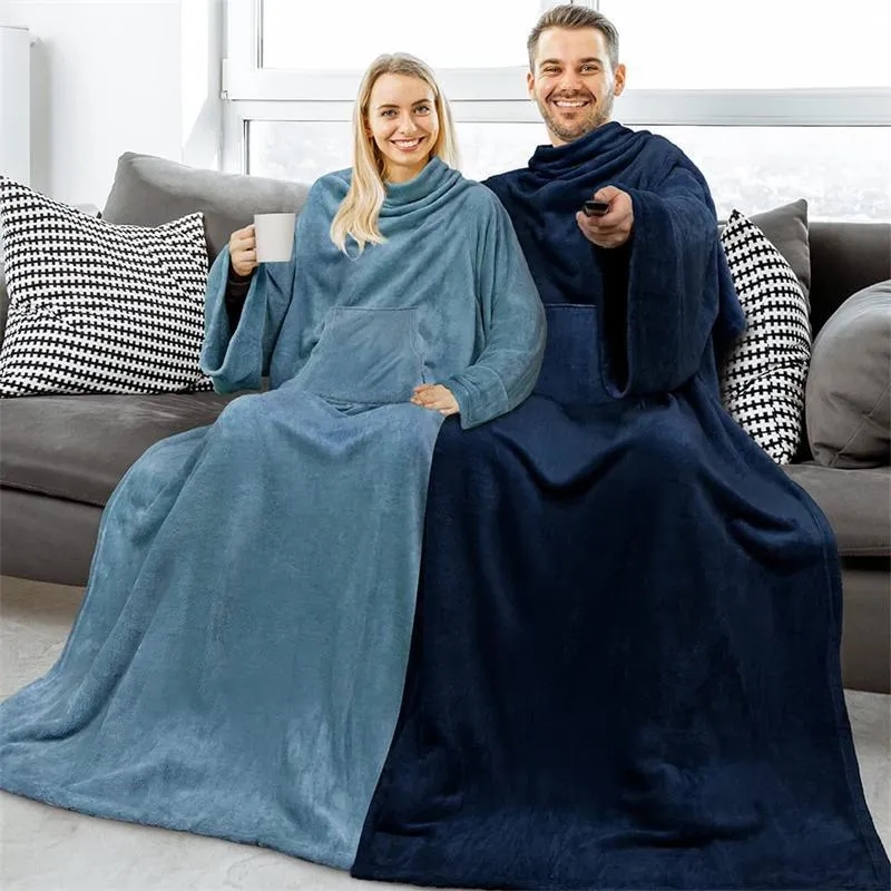 Wearable Blanket With Long Sleeves 2