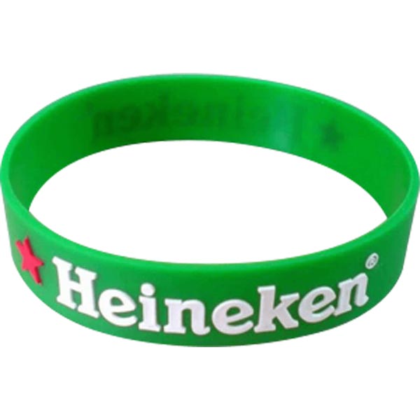 1/4 Inch Embossed/Color Silicone Wristband 2