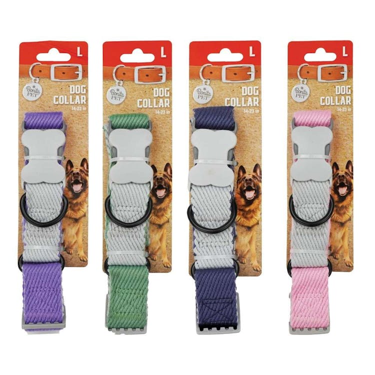 Cotton Dog Collars - Large Assorted Colors 1