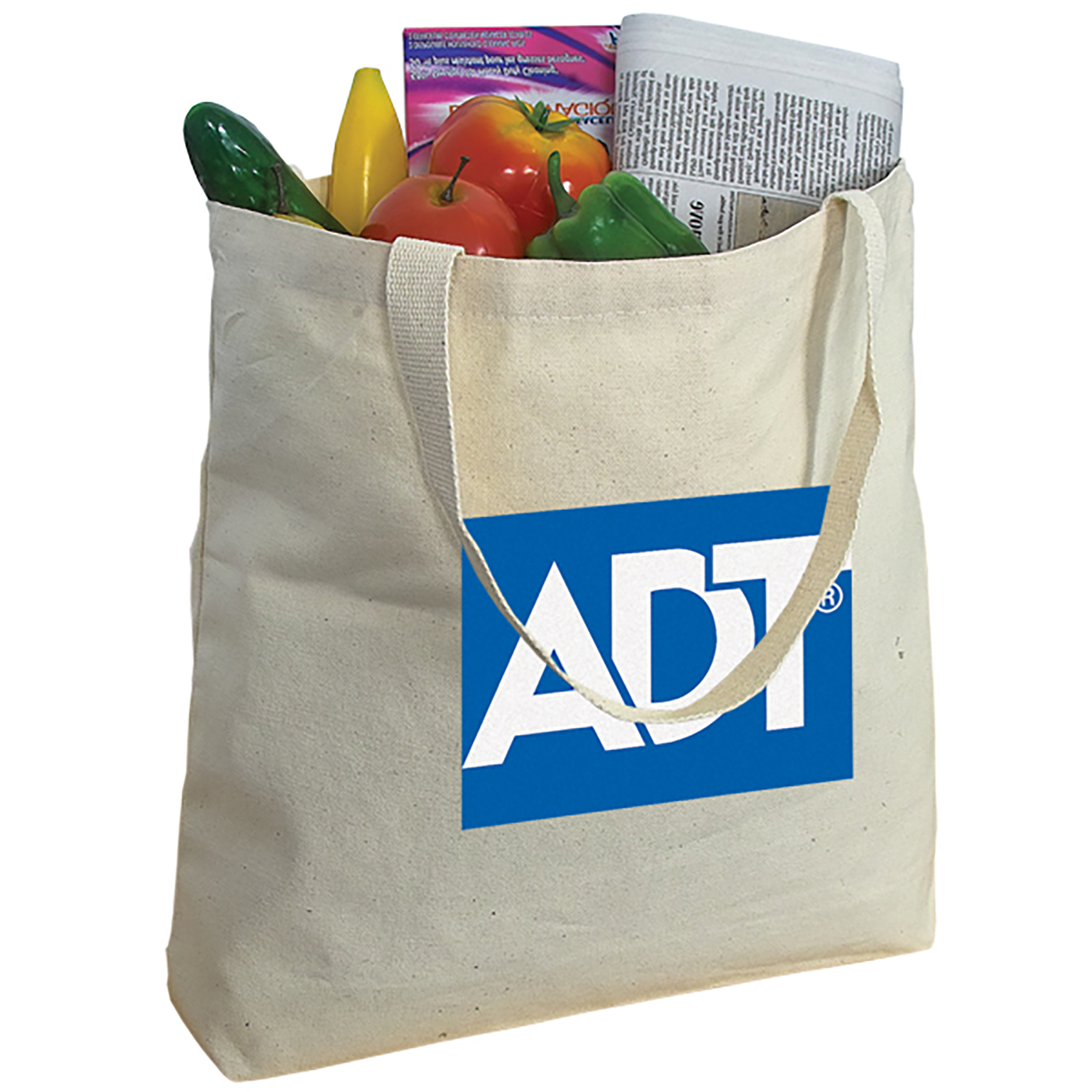 10 oz Cotton Canvas Tote Bag: 18" W x 15.5" H x 4" D 2