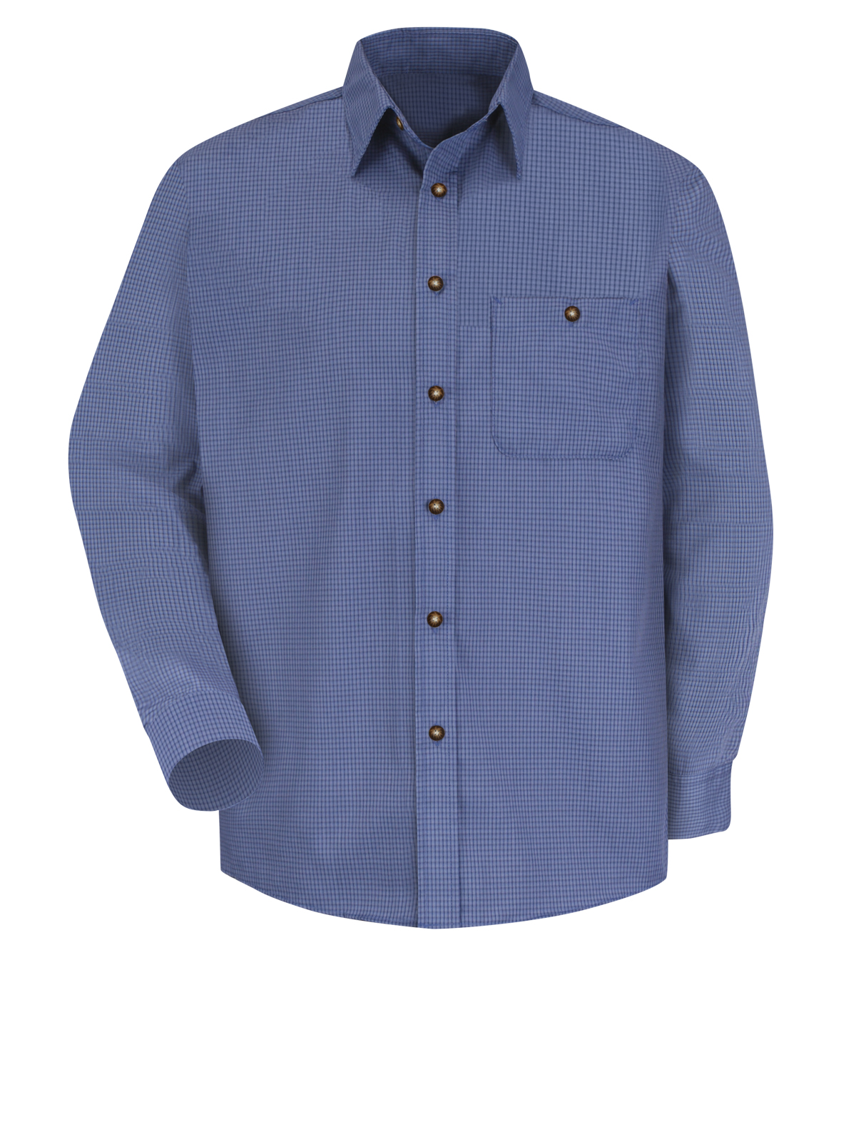 Red Kap Shirts -  Men's Long Sleeve Mini Plaid Shirt