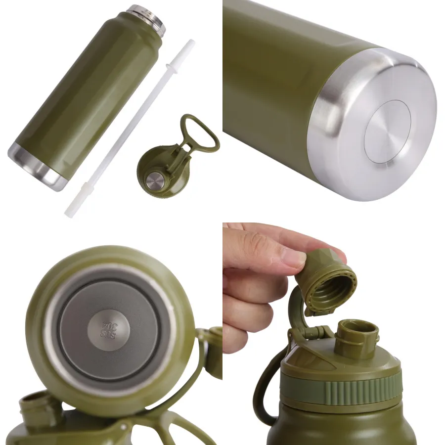 33.82 oz Stainless Steel Water Bottle with Straw 5