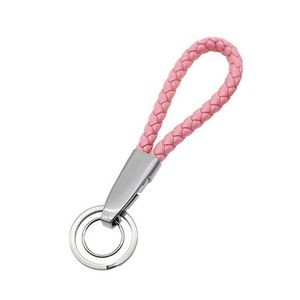 Woven PU Leather Keychain With Long Buckle 30