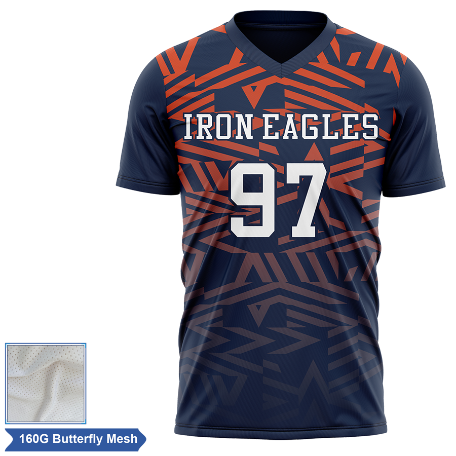Men's & Kids Sublimation Butterfly Mesh Flag Football Jersey 5