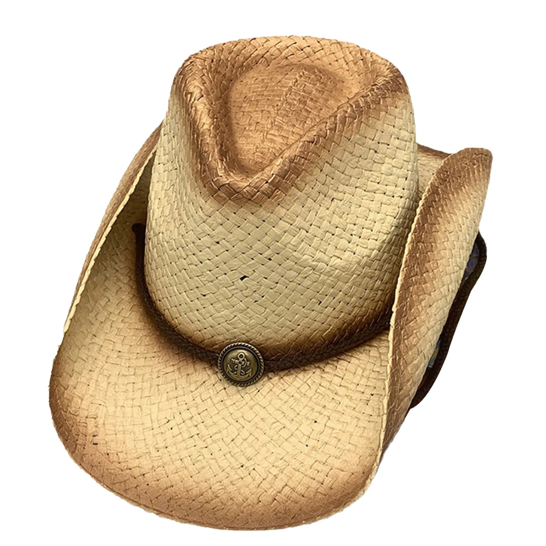 Unisex Cowboy Roll Rim Straw Hat Wide Brim 2