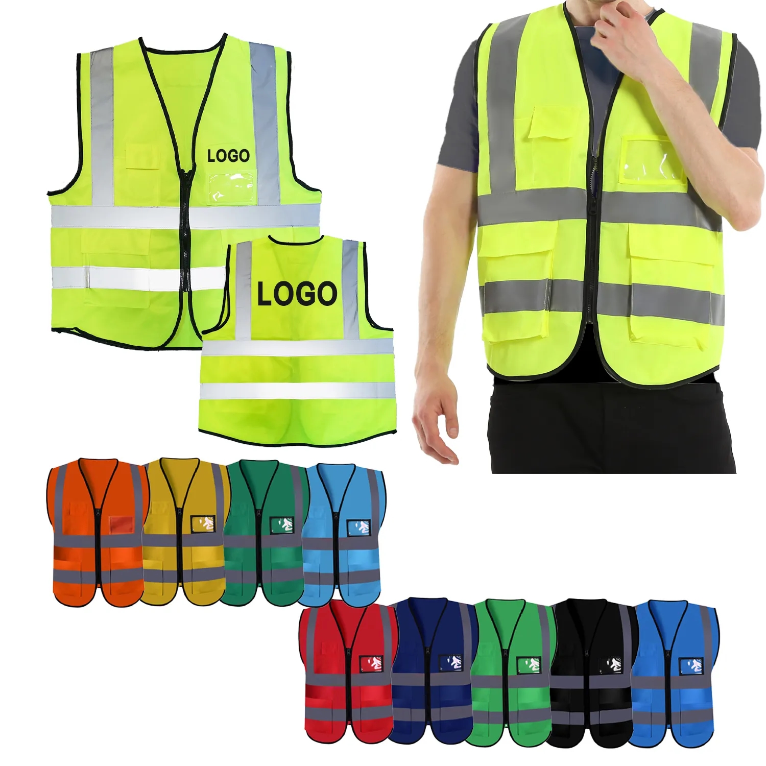 Multi Color Reflective Safety Vest MOQ50pcs
