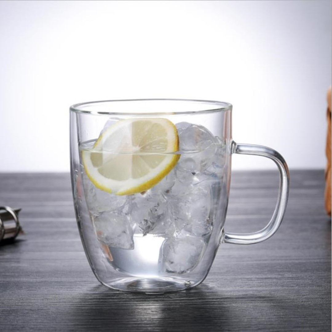 Double Wall Insulated Glass Mug with Handles 6