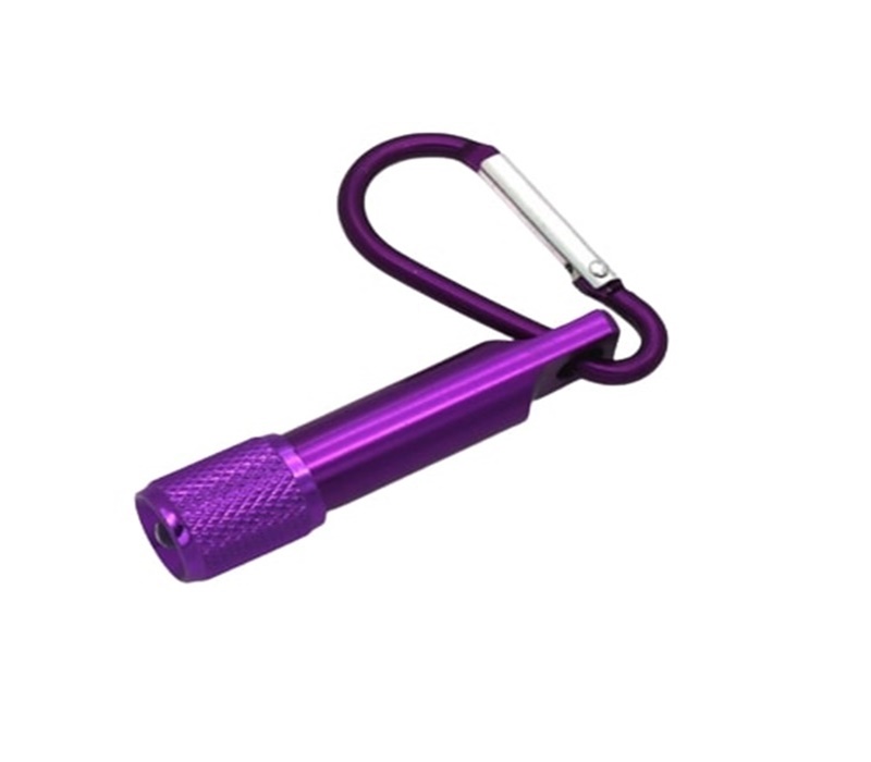 Mini Aluminum Flashlight with Carabiner 2