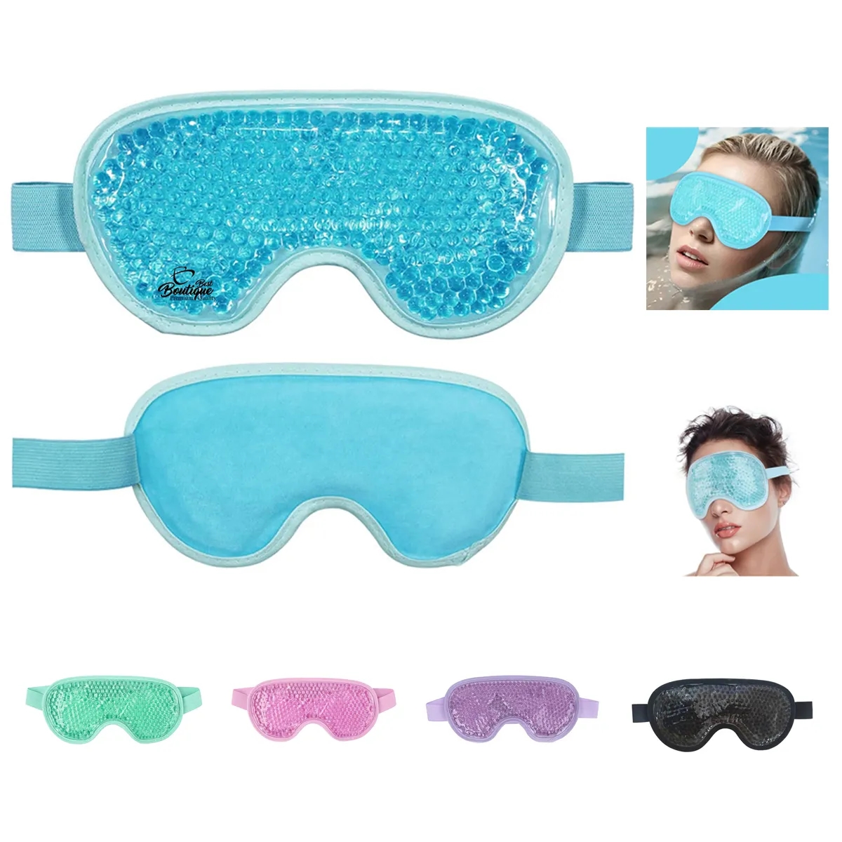 Custom Reusable Hot Cold Therapy Gel Ice Bag Eye Mask 2