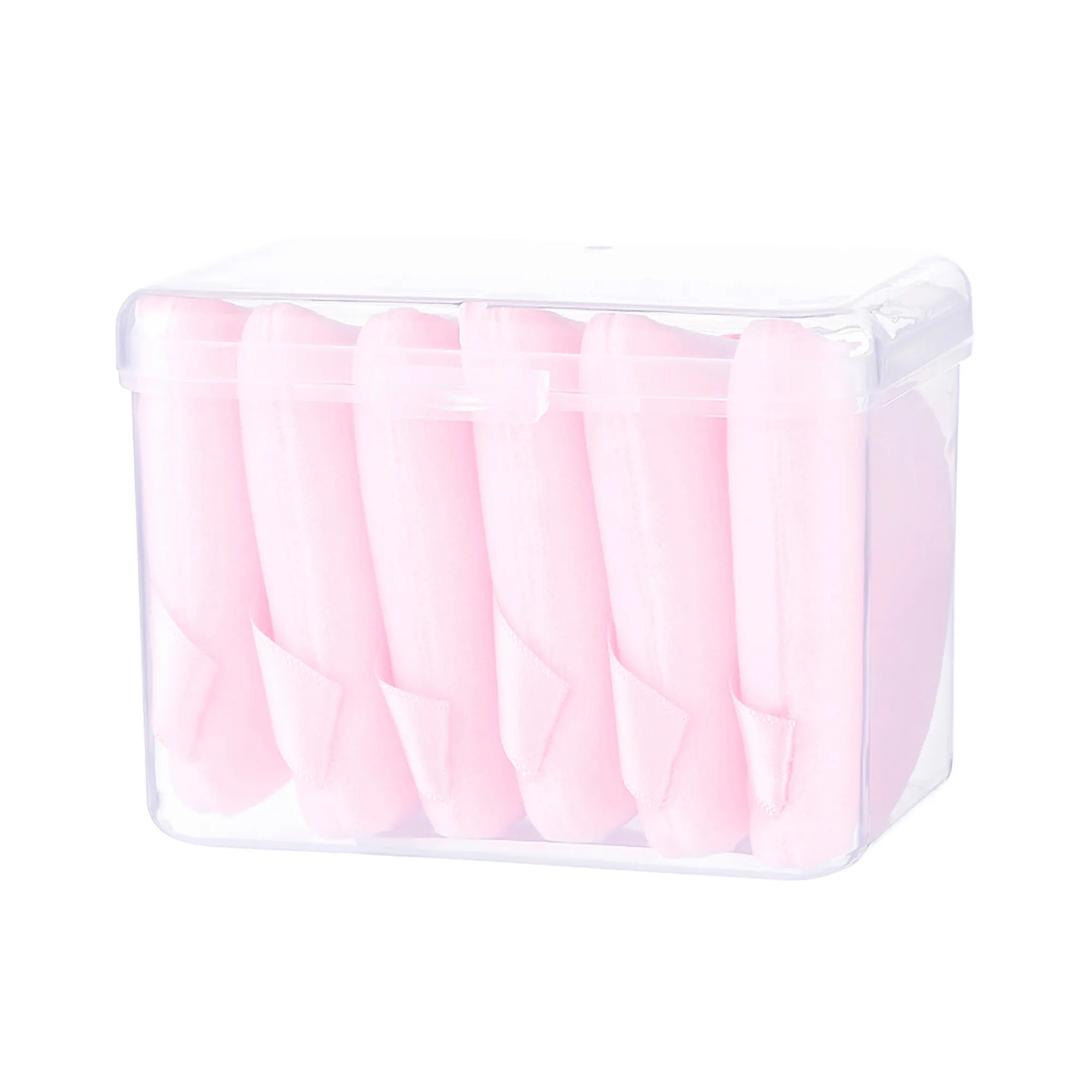 6PCS Triangle Powder Puffs Soft Velour Makeup with Case 13