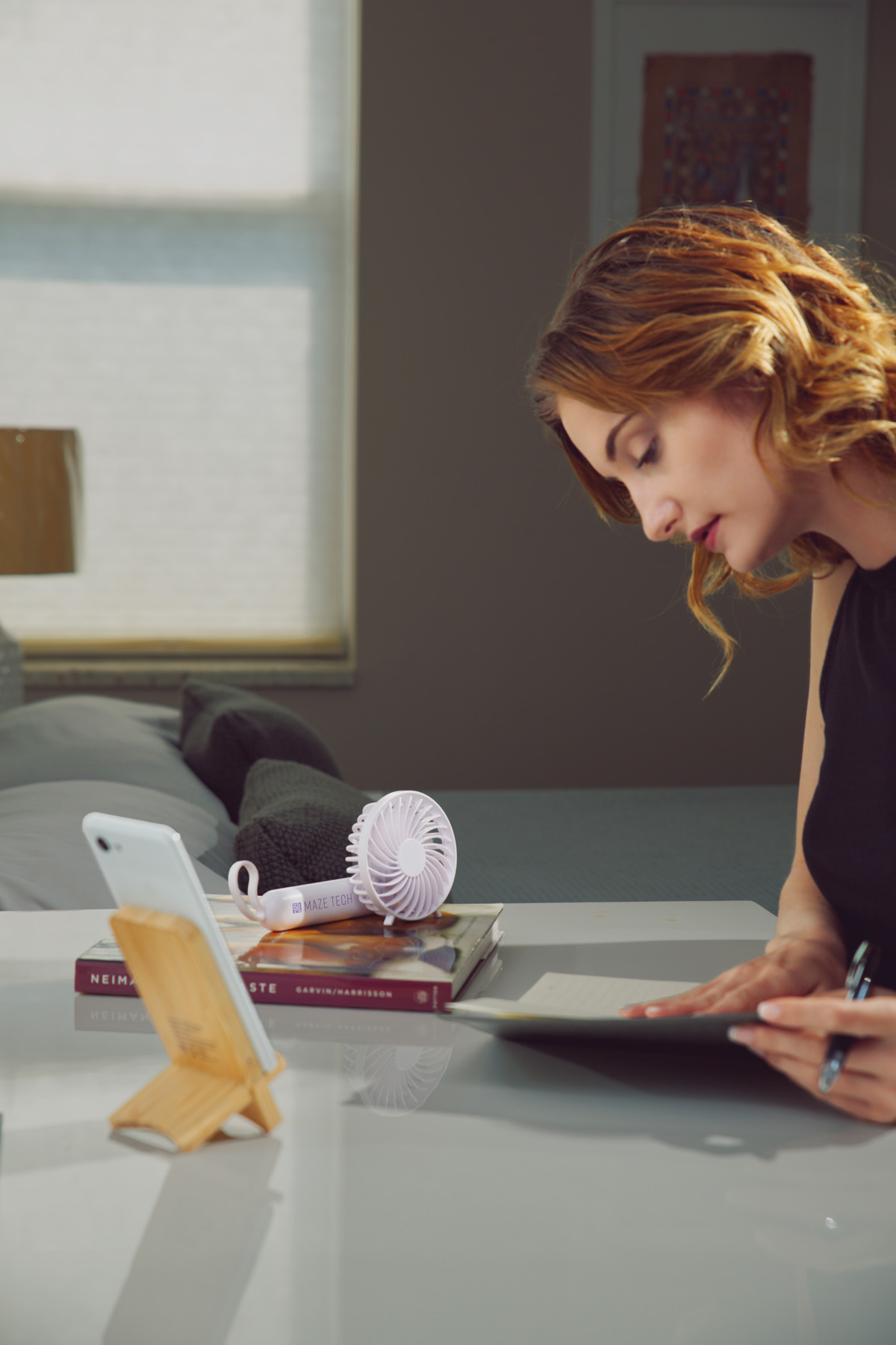 Quiet Breeze Rechargeable Hand Fan with Carabiner 27