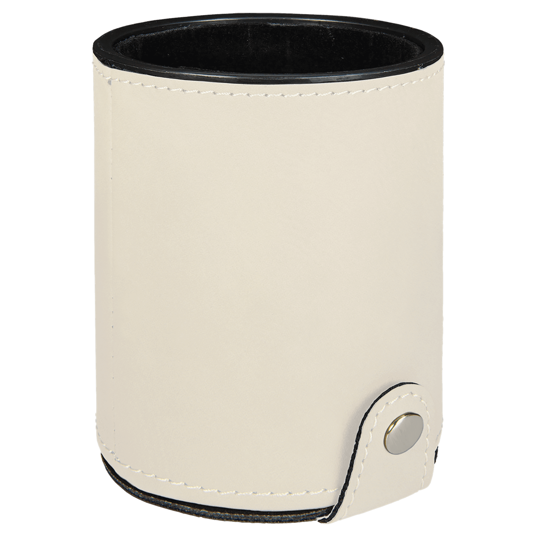 White Leatherette Dice Cup with 5 Dice 3