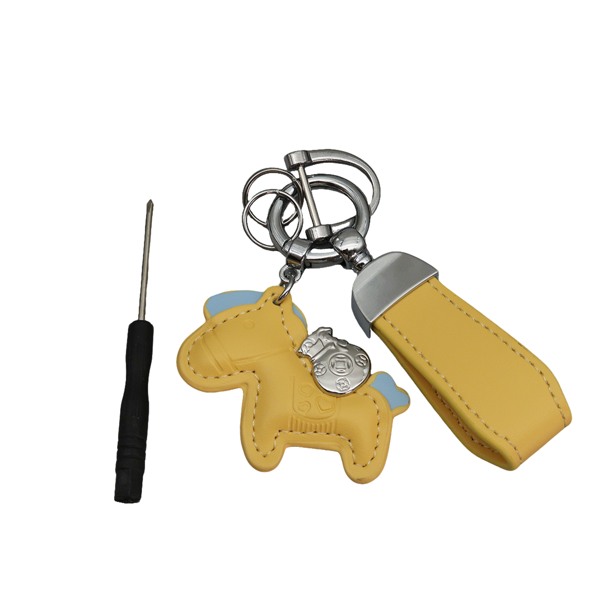 Polyurethane Pony Figure Key Ring With Strap 6.7" Length 25