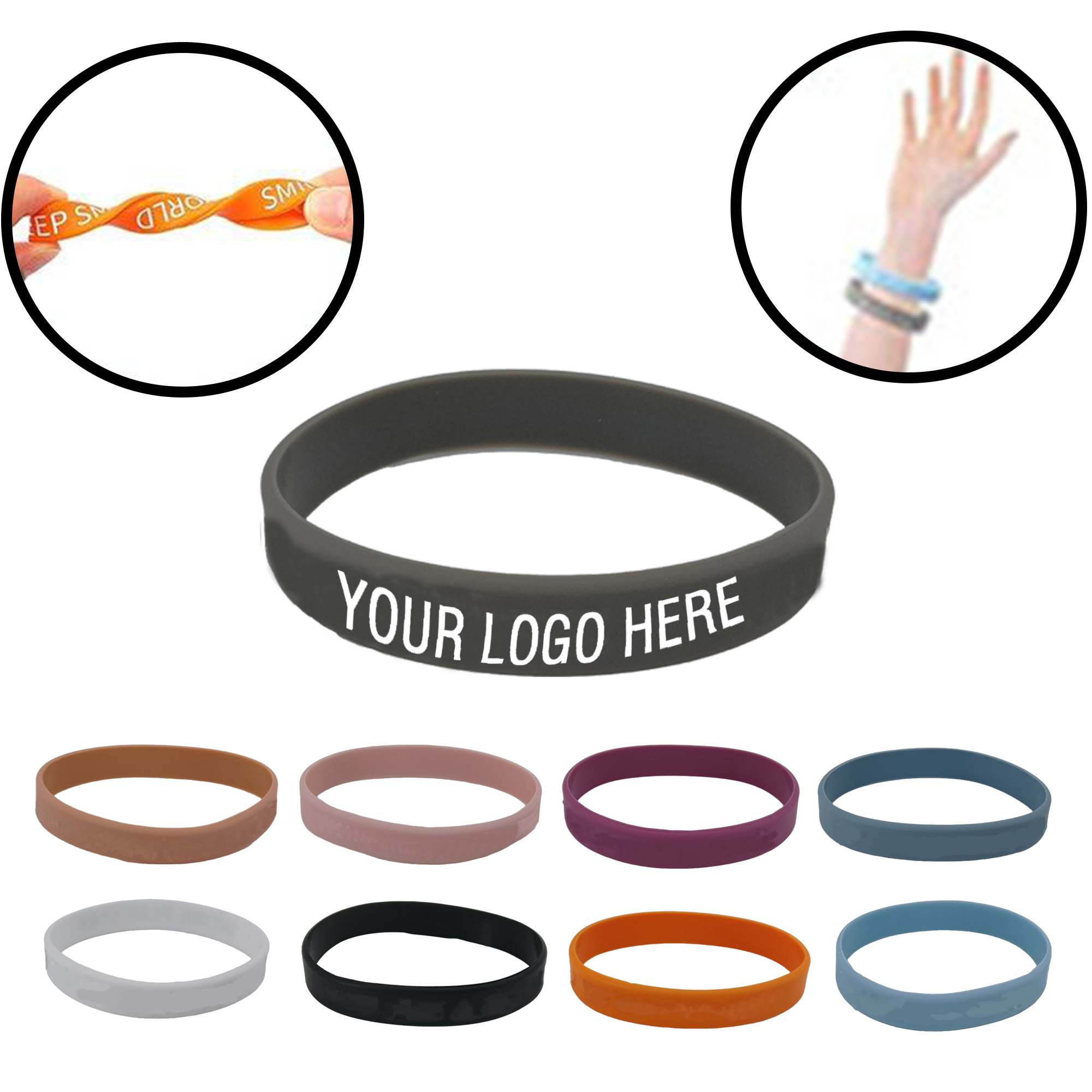 MOQ 20 PCS Promotional Wristbands With Logo 2