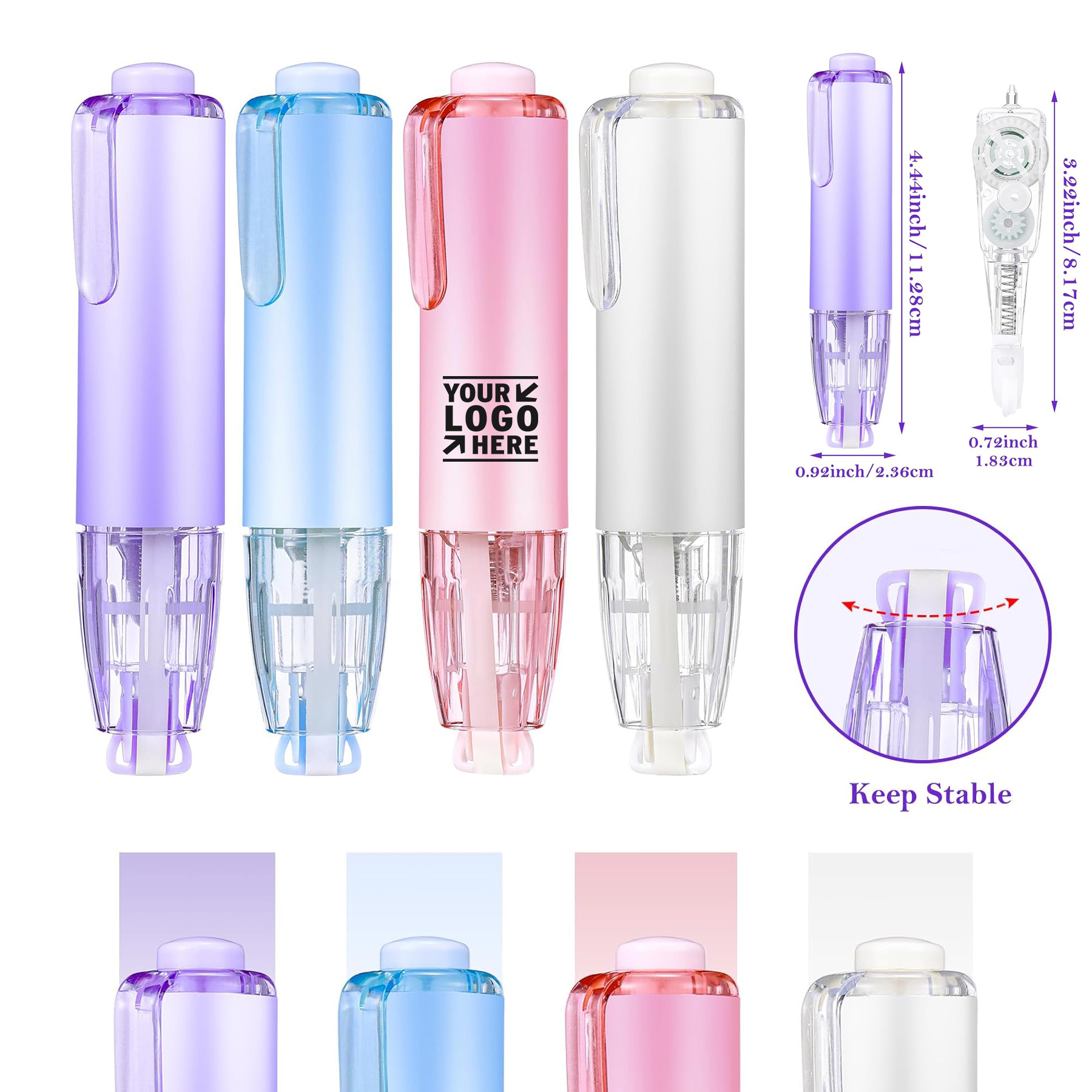 Aesthetic Instant Correction School Office Supply Quick Dry Refillable Retractable White Out Tape