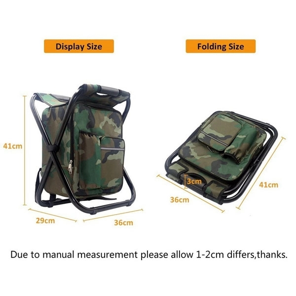 Portable Backpack Stool Cooler Bag Folding Chair 5