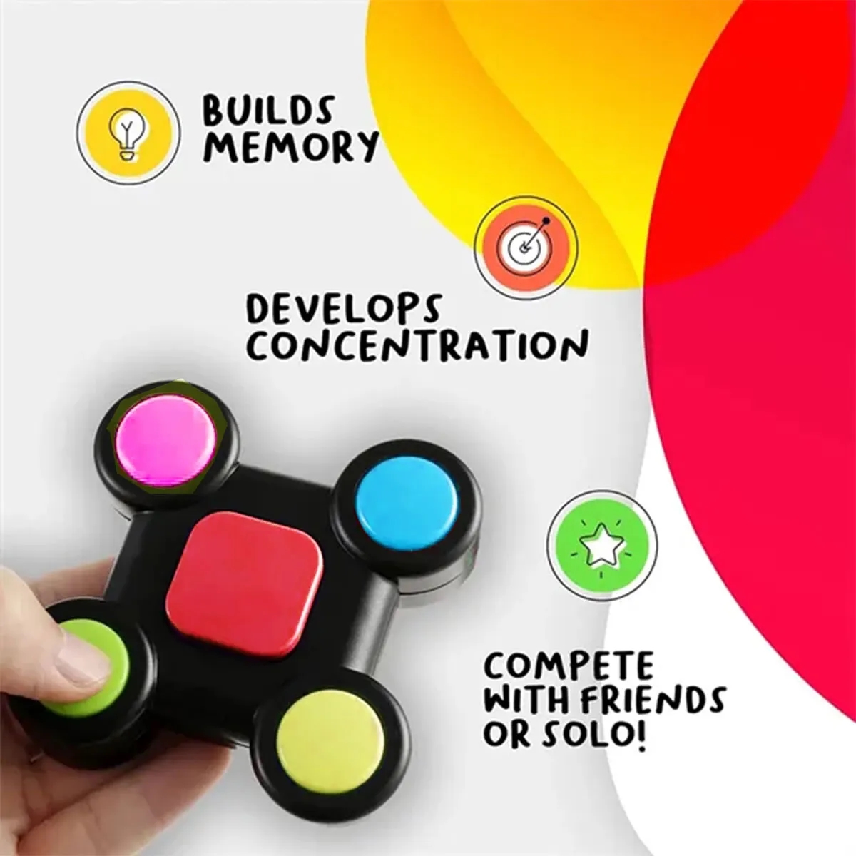 Kids Handheld Light-Up Sound Electric Memory Training Toy 3