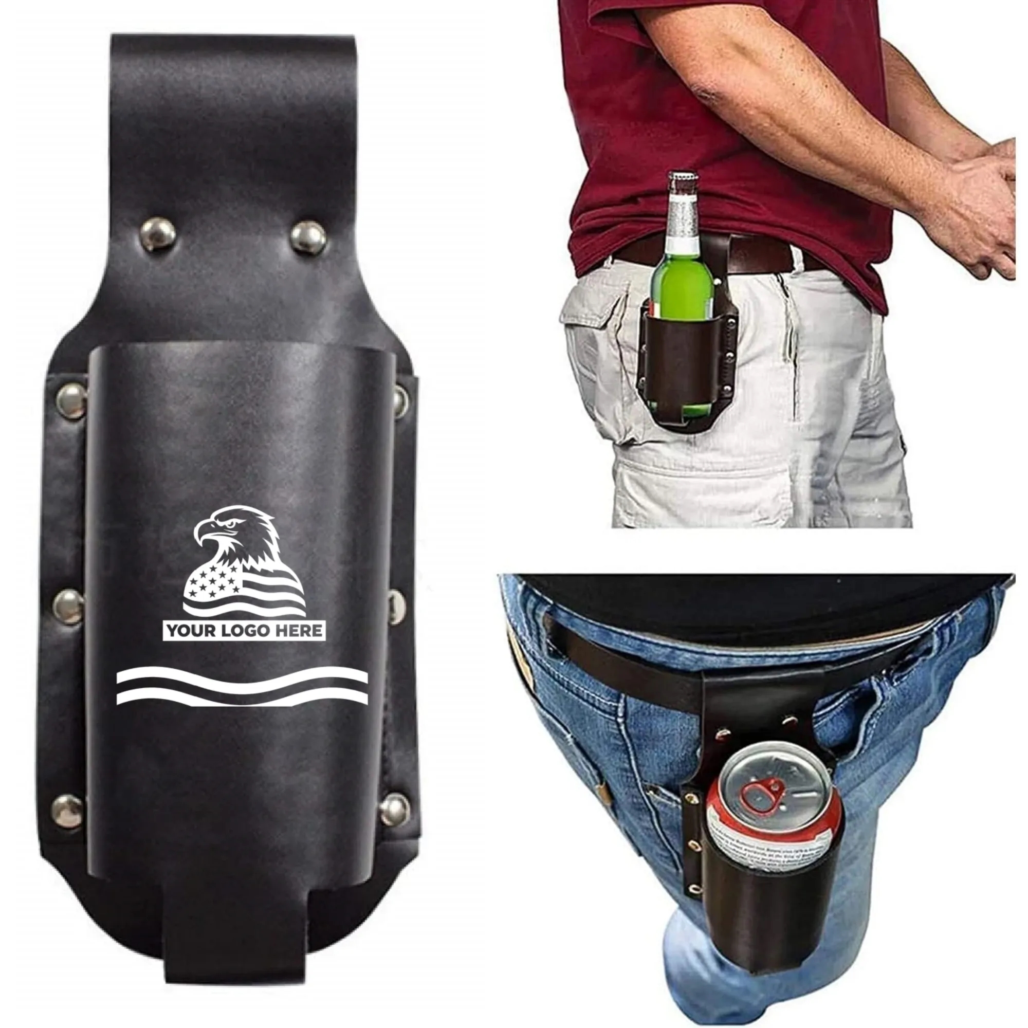 PU Leather Beer Bottle Holster Holder 6