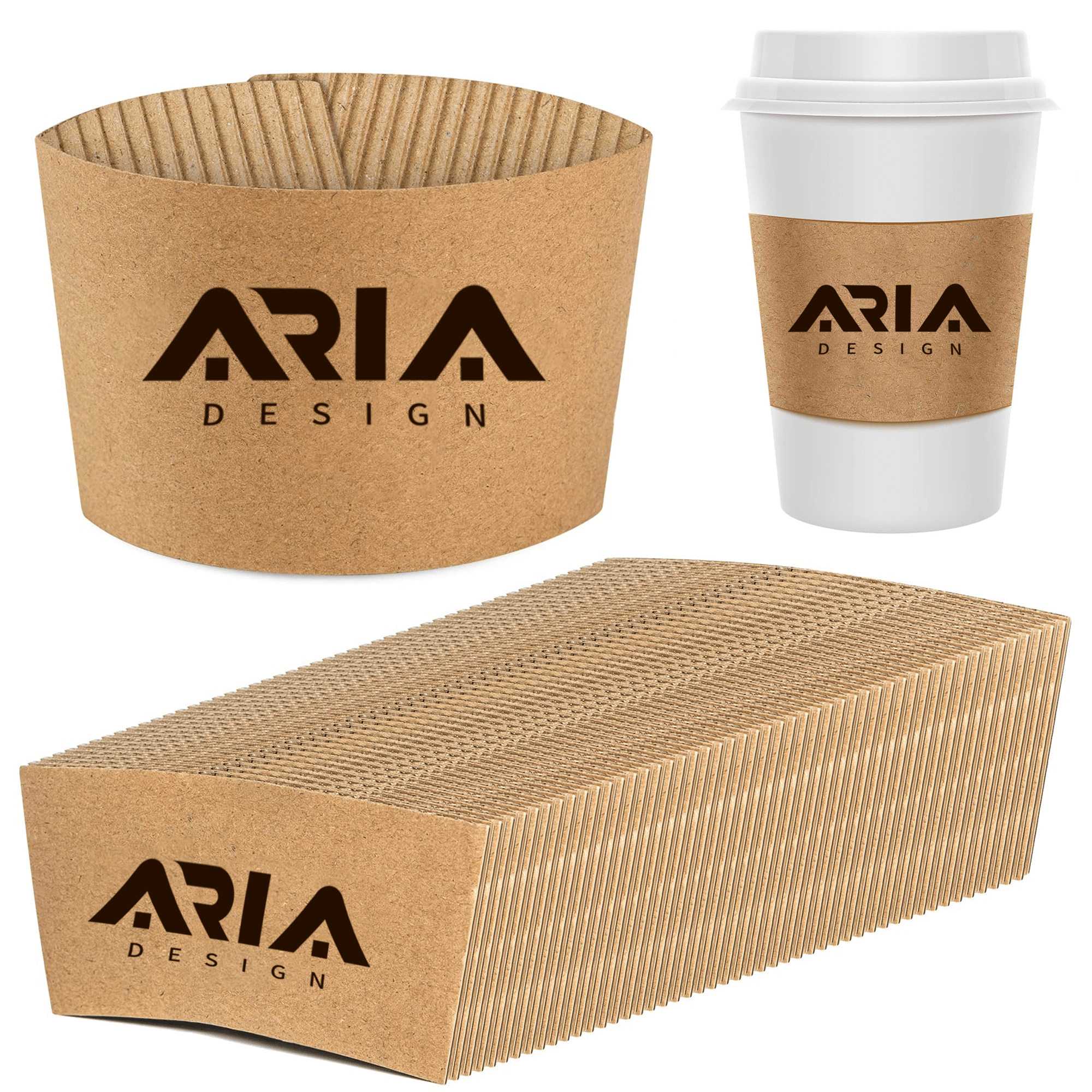 Premium Custom Kraft Paper Cup Sleeves 3
