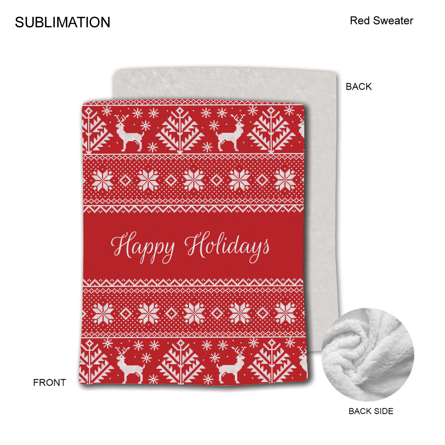 Stock Design Festive, Holiday Plush and Cozy Mink flannel Fleece blanket, 60"x80", Sublimated 6
