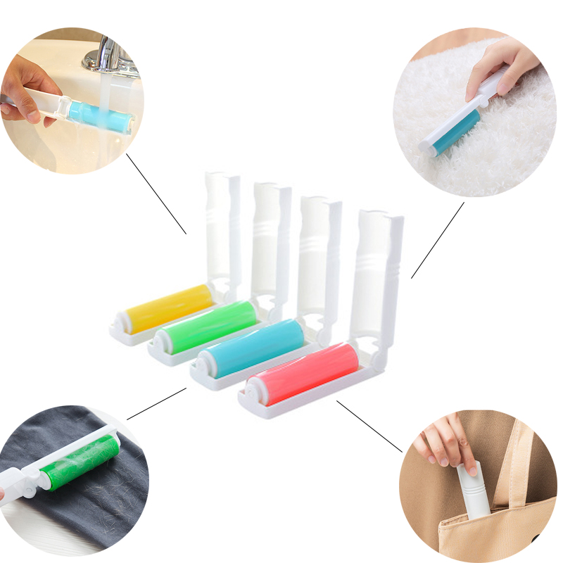 Mini Portable Folding Washable Removal Lint Roller Brush 2