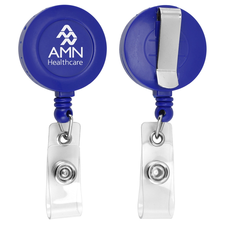 "Lorain VL" 30" Cord Round Retractable Badge Reel and Badge Holder with Metal Slip Clip Attachment 2