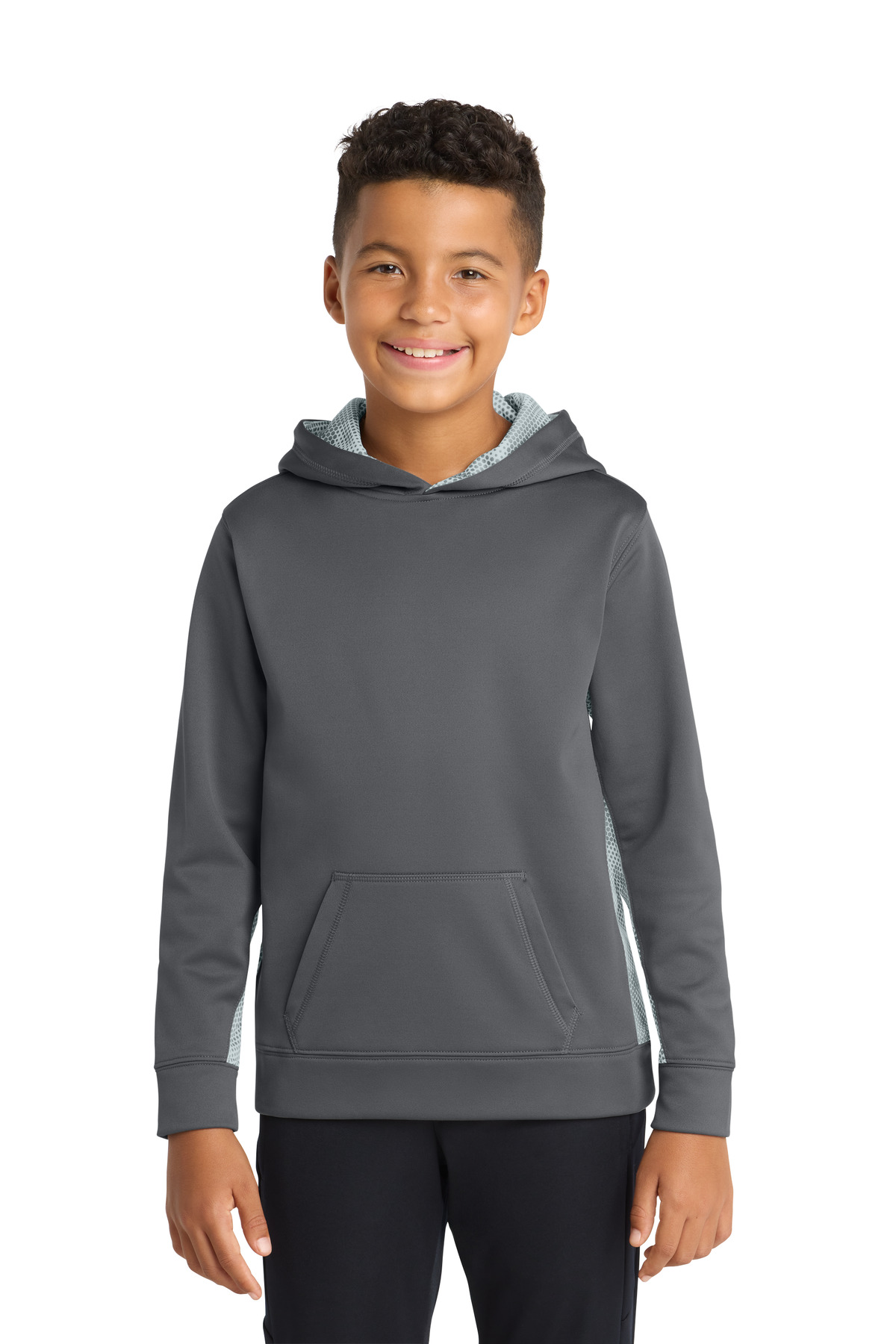 Sport-Tek Youth Sport-Wick CamoHex Fleece Colorblock Hooded Pullover. YST239 23