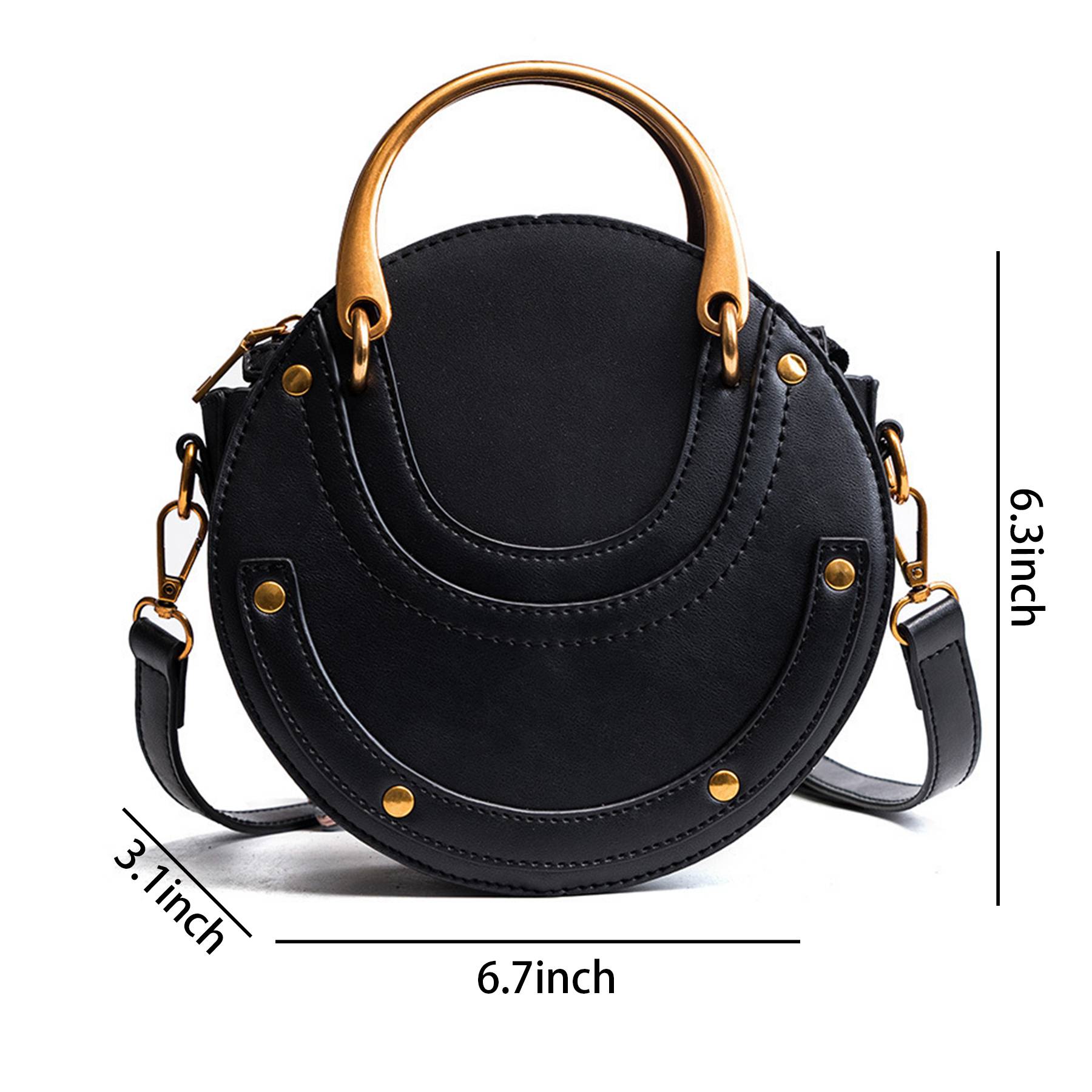 Pu Vintage round Frosted Cross-body bag 5
