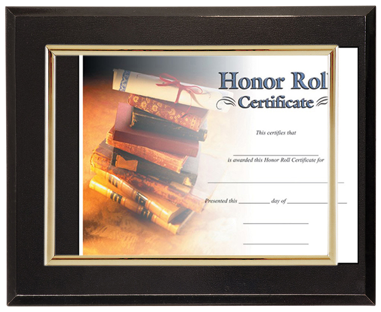 Slide In Certificate Plaque-Black Gloss
