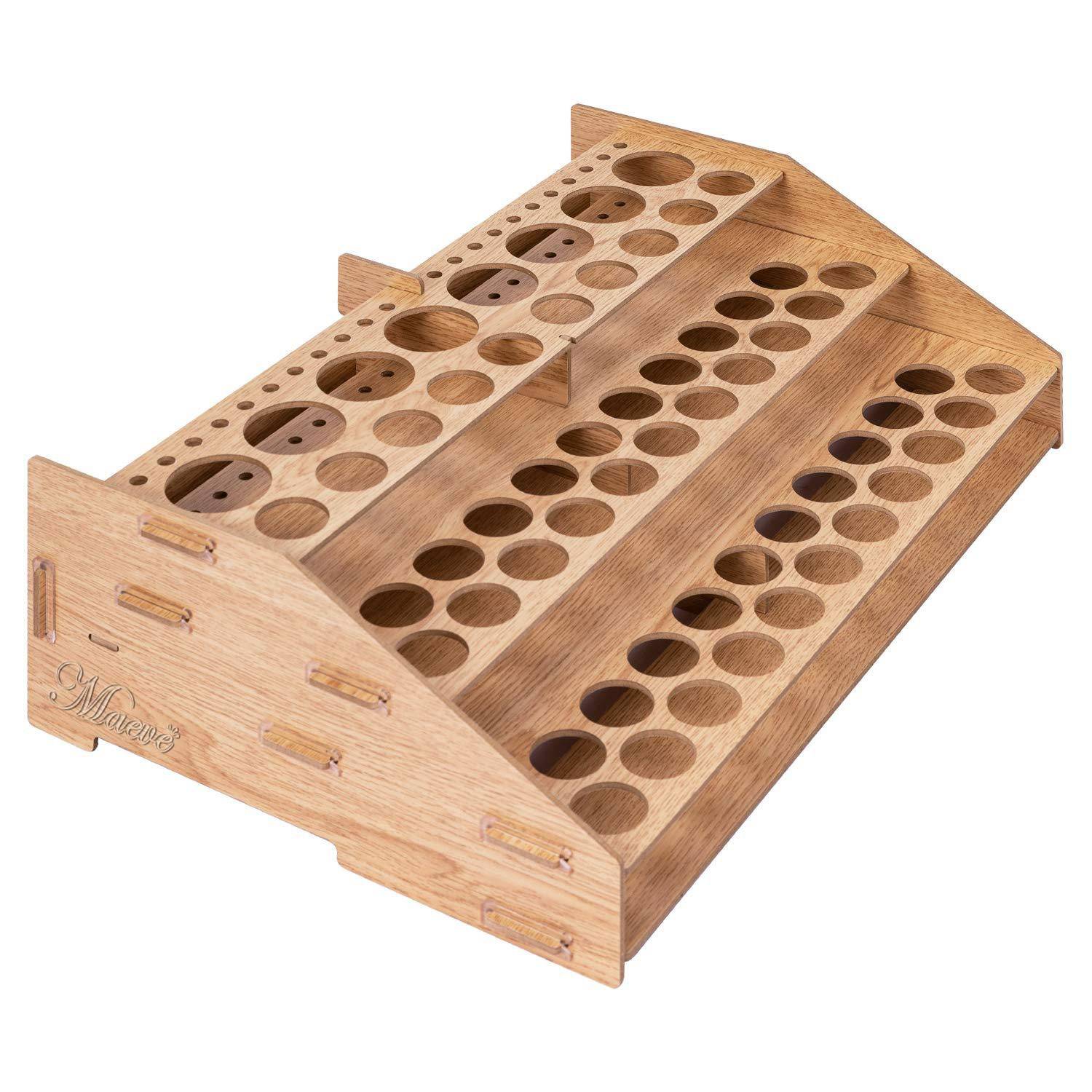 Space-Saving solidly Wooden Craft Paint&Brush Organizer Rack 8