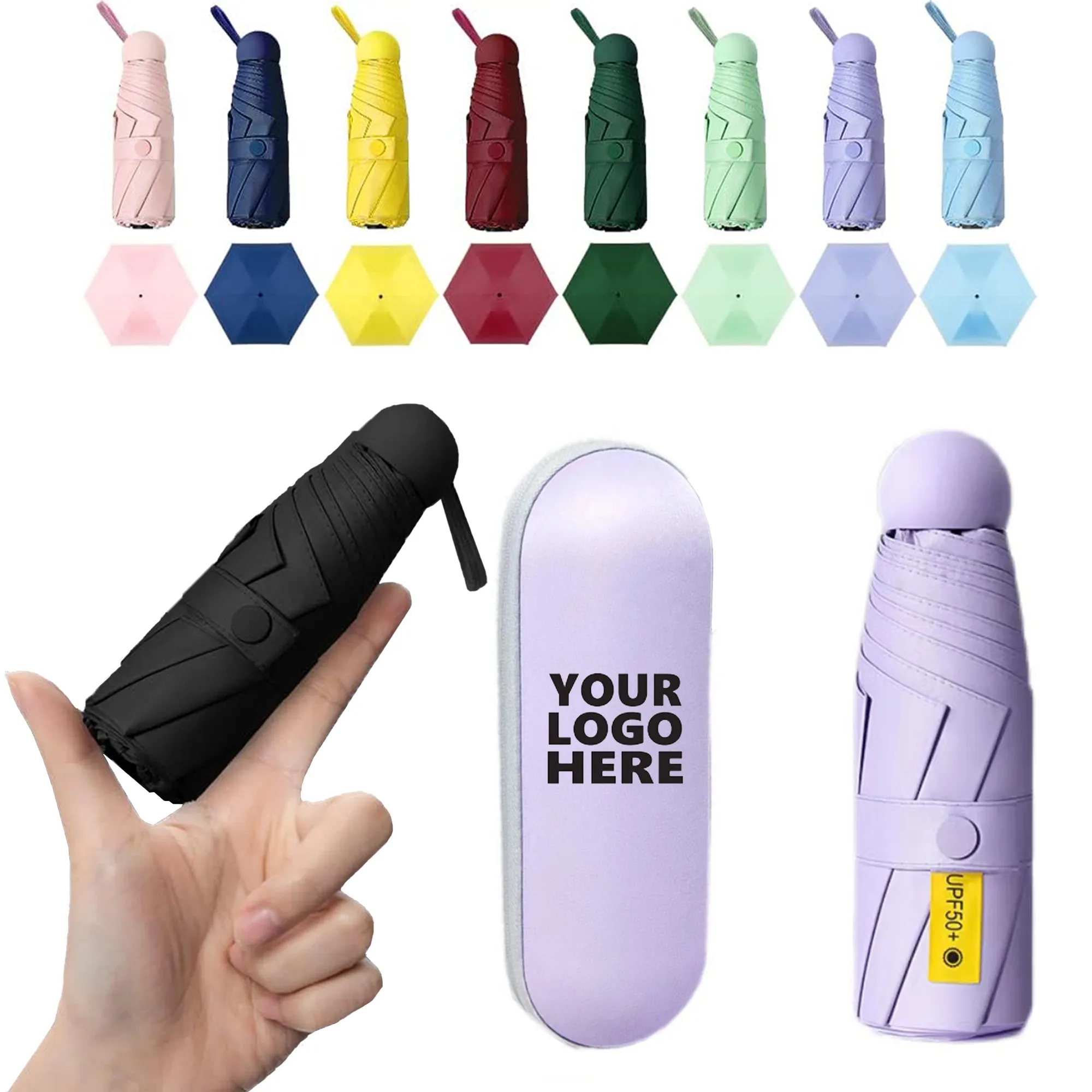 MOQ 20 Mini Capsule Folding Sun Umbrella 3