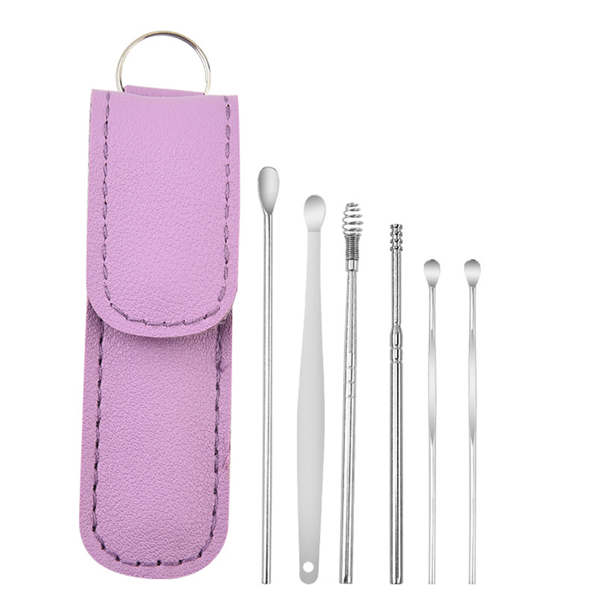 Stainless Steel Earwax Removal Kit With Pouch 2