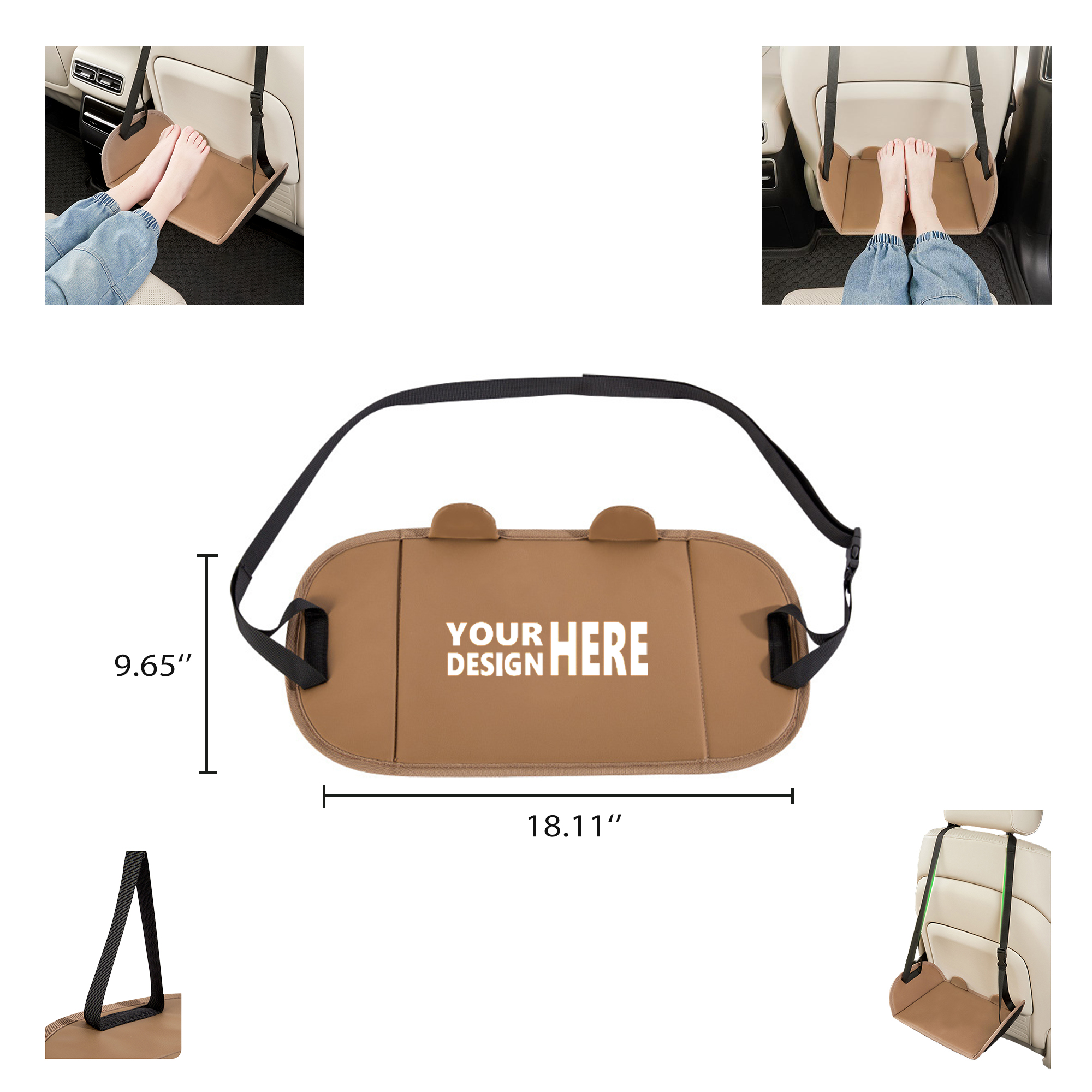 Portable Car Seat Footrest Adjustable Foot Hammock 2