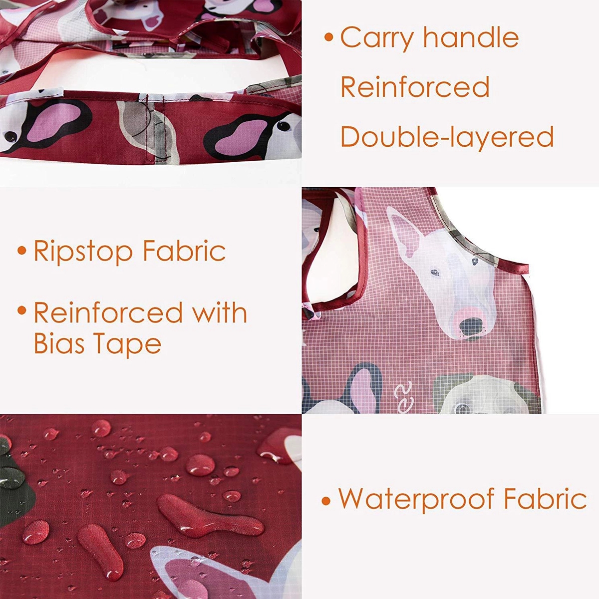 Washable Durable Lightweight Foldable Shopping Tote Bag 1