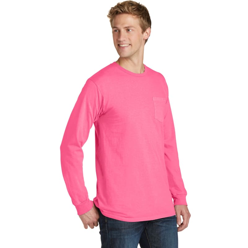 Port & Company Beach Wash Garment-Dyed Long Sleeve Pocket Tee 65