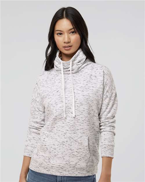 Women's Mélange Fleece Cowl Neck Sweatshirt - 8673 34