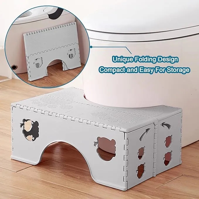 Foldable Toilet Stool with Non Slip Feet 2