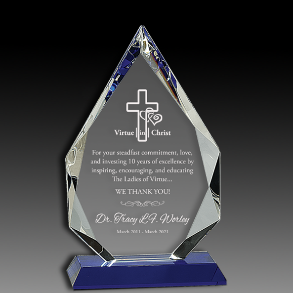 Diamond Crystal On Blue Pedestal Base 1