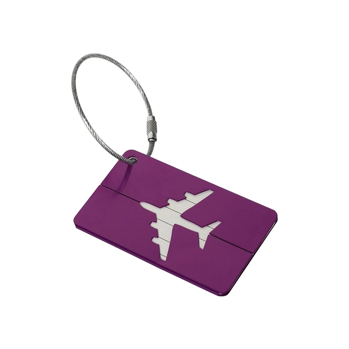 Durable Aluminum Luggage Tag with Steel Wire Loop 2