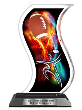Acrylic Trophy: 6" Curve Shape, (Event type/design 1