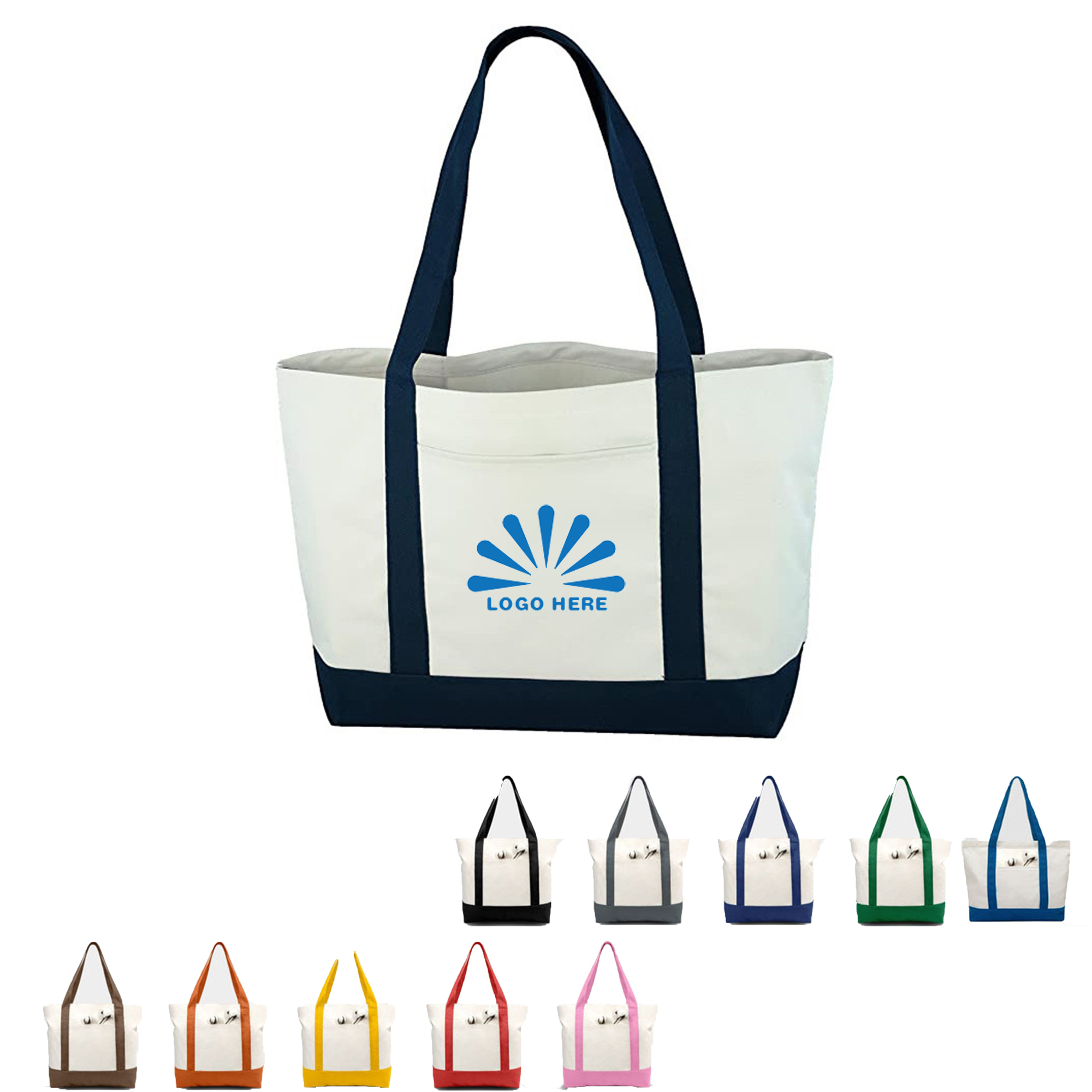 MOQ50 Cotton Tote Bag With Zipper, custom tote bag with logo imprint 2